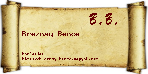 Breznay Bence névjegykártya